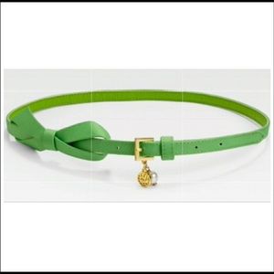 Lilly Pulitzer Green Slim Bow Tie Belt M/L